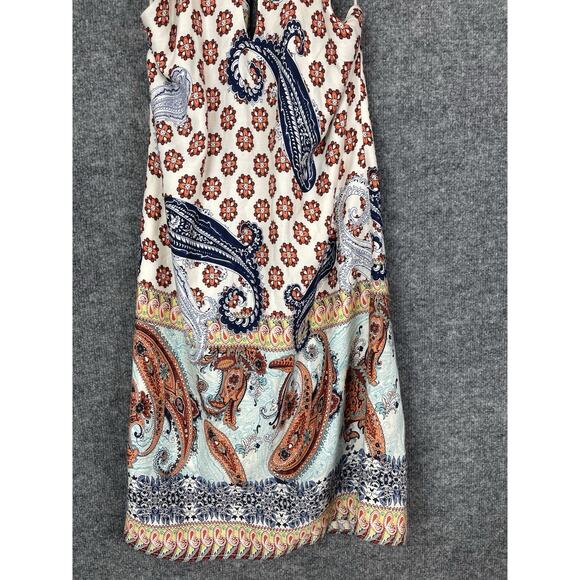 Renee C. Sun Dress Women's S/M Sleeveless Haulter Multi color Paisley Print Mini - Picture 3 of 10